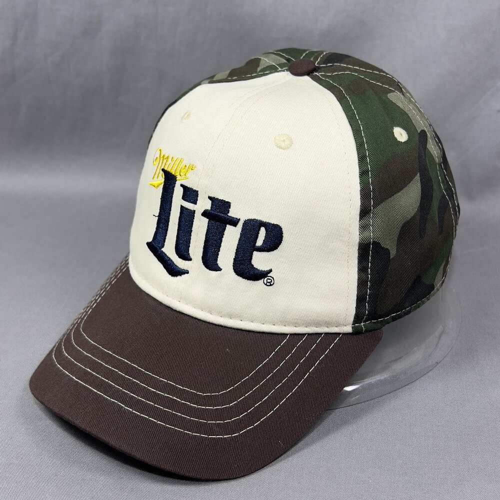 Infinity Headwear Miller Lite Beer Strapback Hat Cap Camouflage Golfer Dad Mens